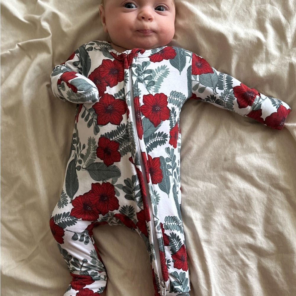 0-3M Bamboo Baby Pajama Summer Tropical Print Zip Footie NWT Multi Size